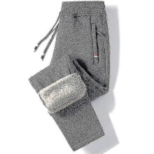 (XL  63to72KG, Straight Leg Grey) Winter Warm Fleece Pants Men Lambswool Thick Casual Thermal Sweatpants Male Trousers Brand Fashion Men Joggers!ZZ39
