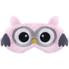 Sömnmask för kvinnor, barn, flicka, plysch, siden, 3D, fluffig, sömnmask, mörkläggningsbar, söt, ögonmask för att sova, resor, tupplur, uggl