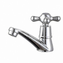 Einzel-Kaltwasserhahn aus Chrom für Badezimmerwaschbecken und Küche