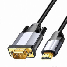 Full HD 1080p HDMI-zu-VGA-Adapterkabel, 1,8 m, Stecker auf Stecker, für Desktop- und Laptop-Computer