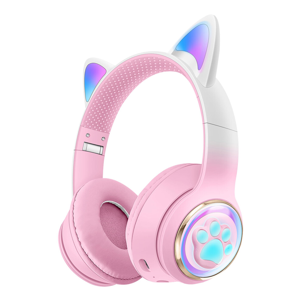 Cat Headphones For Kids For School, Kids Bluetooth Headphones With Microphone & 3.5Mm Jack Light 9365049360722