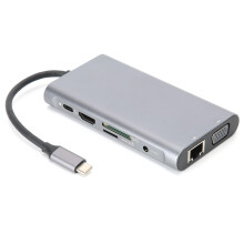 Hochleistungsfähige USB-C-Dockingstation, HDMI 4K Dual-Monitor, Fast-Ethernet-Adapter, USB 3.1-Anschlüsse, Schnellladefunktion (PD),