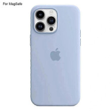 (Sky Blue, Multicolor) For iPhone 14 Pro Case Compatible with MagSafe Liquid Silicone Phone Back Cover [Induction Popover]