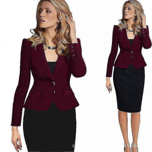 (S, blue) Women's Lightweight Work Office Blazer Jackets 2