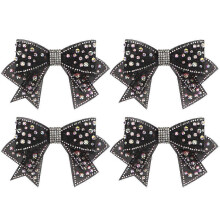 (As show, One size) 4pcs Elegant Shoe Clip Bowknot Crystal Fashionable DIY Decoration for Heels Clothes Bag