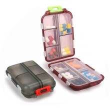 2er-Pack Reise-Pillenbox, tragbare Pillendose, kleiner 7-Tage-Wochen-Reise-Pillenorganizer mit 10 Fächern