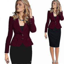 (M, red) Women's Lightweight Work Office Blazer Jackets