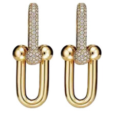 (Style 1, Gold-color) Elegant Horseshoe Earrings Jewelry Versatile Horseshoe Shape Earrings Ear Accessory Enhances Your Fashion Statement New Arrival
