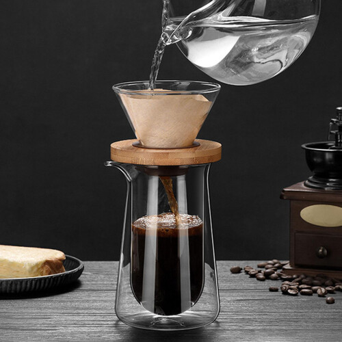 Manuelles Kaffeemaschinen-Set, isolierte Glaskaraffe mit Griff, 2