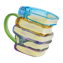 Bunter Glas-Bücherbecher mit großem Fassungsvermögen für-450 ml