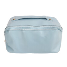 Wasserdichte Kosmetiktasche aus PU-Leder mit großem Fassungsvermögen, ideal für Reisen und Kosmetik. Farbe: Uni, leichtgängiger Reißverschluss,