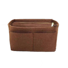 (30*17*18, Brown) Felt Bag Organizer With Zipper,purse Organizer Insert, Handbag & Tote Shaper, For Speedy Neverfull Tote