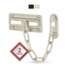 Jack N' Drill Chain Door Guard with Lock - 2 Pack Chain Lock Door Guard, Sturdy & Rust-Resistant