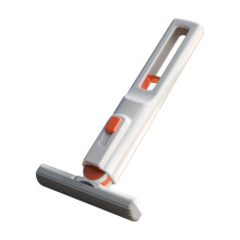 Mini Cleaning Mop, Mini Sponge Mop, HandFree Washing, Wet and Dry Use (2 Cotton Heads  1 Squeeze Handle)