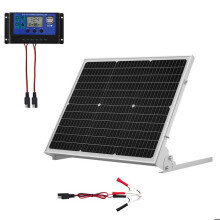50 W 12 V Solar-Ladegerät mit monokristallinen Zellen - Duoku - Externer MPPT-Controller - Verstellbare Halterung - IP65 wasserdicht