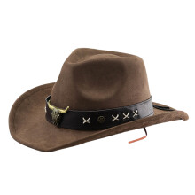 Chapeau de fête Western chapeau à larges bords pour femmes-café