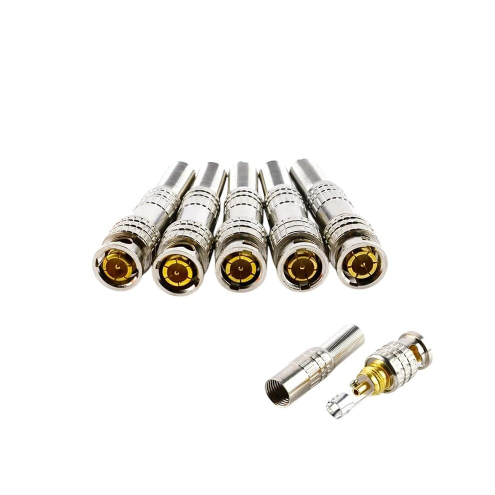 2Pcs Male Solderless Camera Cables Bnc Connector Q9 Video 75-5 Axis For Cctv Accessories 9189345684951
