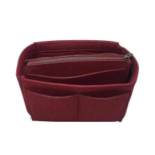 (30*17*18, Wine Red) Felt Bag Organizer With Zipper,purse Organizer Insert, Handbag & Tote Shaper, For Speedy Neverfull Tote