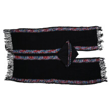 Capes châle à motifs bohème, Poncho fin respirant, cape à-Noir