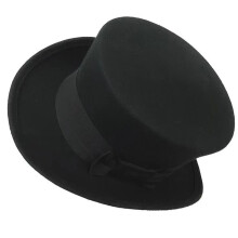 Chapeau en laine unisexe, durable, doux, large bordure,-Noir