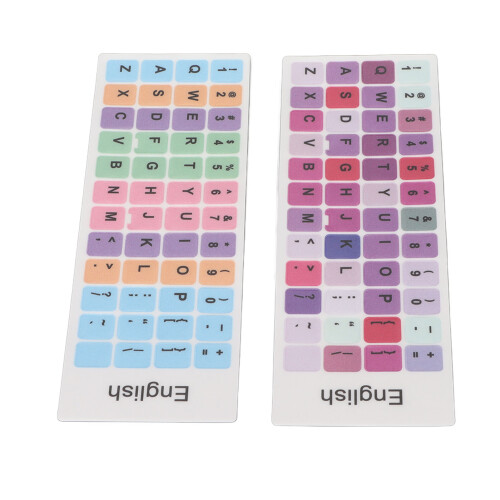 Adesivos para teclado em inglês, compatibilidade universal para laptops e desktops de 10 a 17 polegadas, material de vinil de alta qualidade com 1