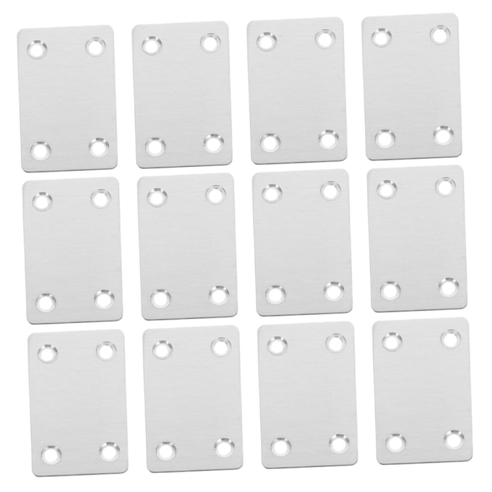 30Pcs Stainless Steel Connecting Piece Flat Metal Plates For Furniture Brackets For Shelves Truss 9426802935349