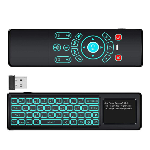 Souris aérienne polyvalente, télécommande sans fil 2,4 GHz multifonction pour Windows, Android, macOS et Linux, large compatibilité, Plug and 1