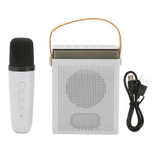 Langaton karaokemikrofonisetti, Bluetooth 5.0 -minikaraokelaite LED-valoilla ja ääntä vaihtavalla toiminnolla lapsille, aikuisille,