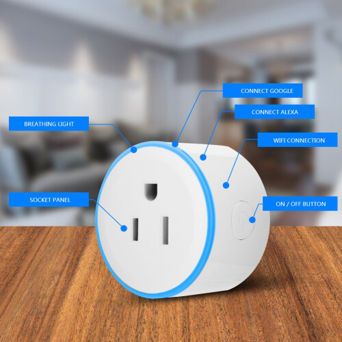 Έξυπνη πρίζα που λειτουργεί με την Alexa και την έξυπνη πρίζα Google Home με 1