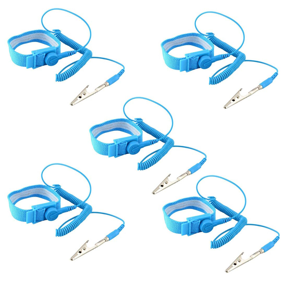 5Pcs Anti Static Wrist Strap Esd With Clip Discharge Grounding Prevent Static Shock 9365049363259
