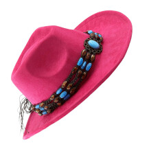 Chapeau de mode artistique pour jeunes, chapeaux-rose rouge