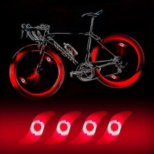 (Red) 4 X Led Bike Wheel Light, Waterproof Led Bike Wheel Light With 3 Flashing Modes Led Bike Wheel Lamp