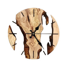Country Styles Wood Grains Glass Wall Clock with Quiet-5