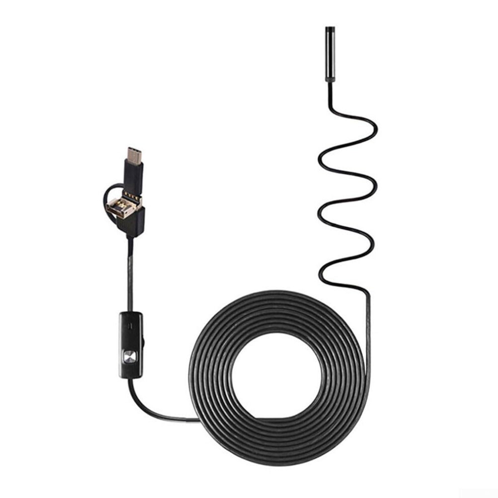 3In1 Industrial Endoscope 480P With 5.5Mm Camera Led Lighting 10M Inspection Camera Ip67 Waterproof For Android Typec Usb 9365049363372