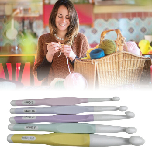 5Pcs Ergonomic Handle Crochet Hook 8mm-20mm Ergonomic Crochet 1