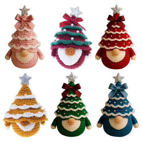 Beginner Christmas Gnomes Crochet Set With Step By Step-Red 1