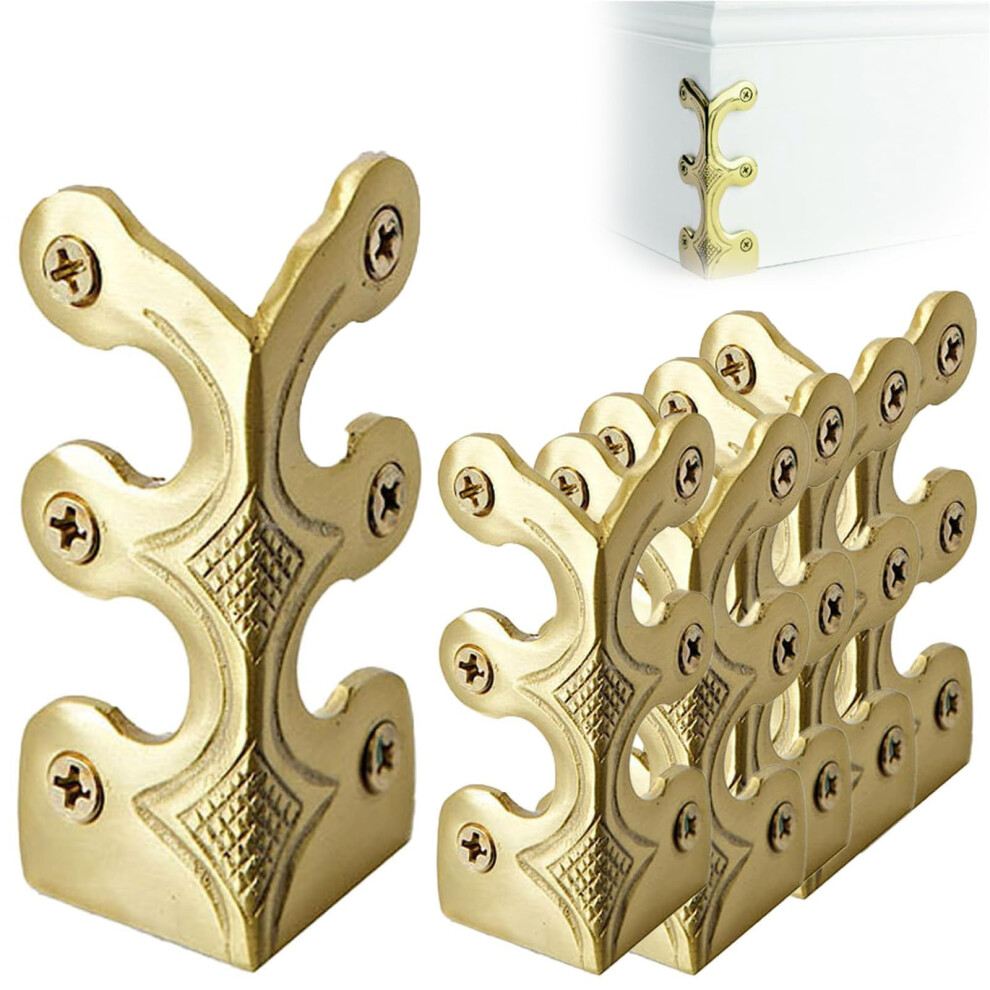 Skiffers Baseboard Corner Protectors, Solid Brass Skirting Board Corner Protectors (Gold,36 Pcs)