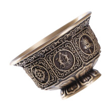 Traditional Tibetan Auspicious Eight Symbols-green patina brass