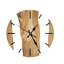 Vintage Wood Grains Clear Glass Wall Clock Quiet Mechanism-3