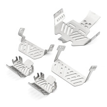5PCS TRX4 Stainless Steel Chassis Armor Skid Plate, Anti-Skid Protection for 1/10 RC Crawler -4 RC Car Upgrade Parts