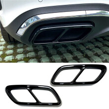 2X pour - C-Class W206 C200 C260 C300 2022+ AMG Voiture Queue Gorge Tuyau D'ÉChappement Silencieux Embout Couvercle ABS Noir Brillant