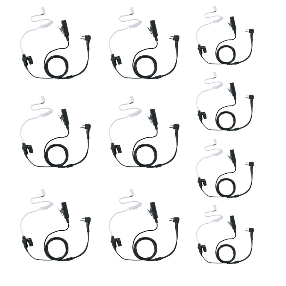 Cp200 Cp200d Earpiece For Motorola,2 Pin Earpiece Headset Ptt Mic Surveillance Kit 9412369416803