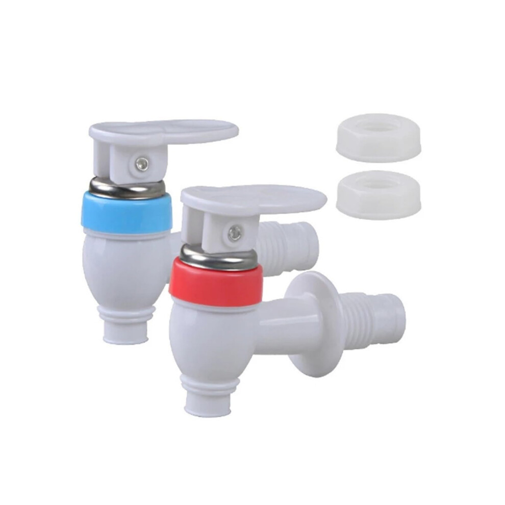 2Pcs Size Push Type Plastic Water Dispenser Switch Faucet Hot/Cold Water Mouth Tap Replacement Part(B) 9412369417077