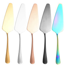 2pcs Stainless Steel Bread Knife Cake Spatula Set Toast Knife Cake Serving Knife Sharp Pizza Cutter Gold