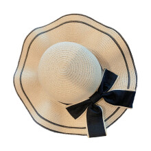 Chapeau de paille occidental élégant avec-Beige Taille Unique
