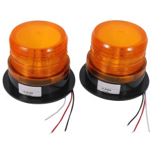 2 X Amber Led Beacon Strobe Emergency Flashing Light Warning Lamp Truck 12v 24v