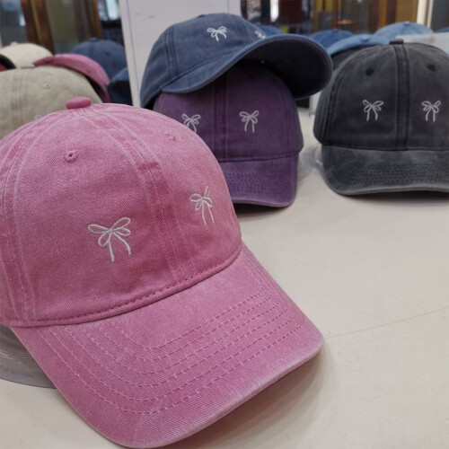 Casquette de Baseball avec nœud papillon brodé-Violet 1