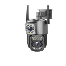 CCTV Camera V380 Pro 4K 4MP 4G SIM Card Outdoor IP Security Camera Bidirectional Call Color Night Vision AI WiFi Camera 4G(US Plug,8MP 128G Card)
