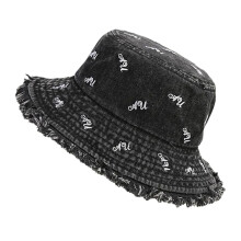 Chapeau seau brodé unisexe, chapeau de-Noir taille unique