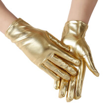 Gants métalliques sexy pour opéra pour femmes-Style court doré